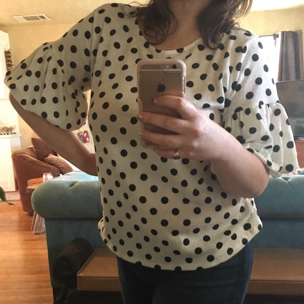 Cable & Gauge Polka Dot Blouse (XL)